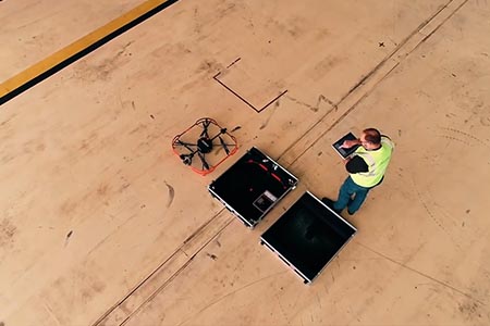 siae Donecle drone and inspector seen from above