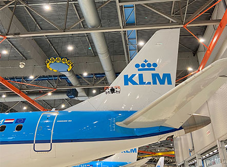 KLM aircraft inspected by a donecle drone
