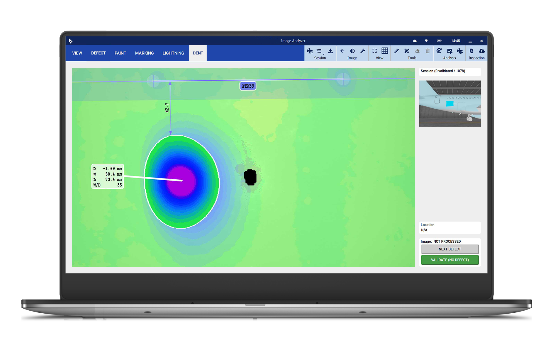 Donecle's software for dent detection and measurement