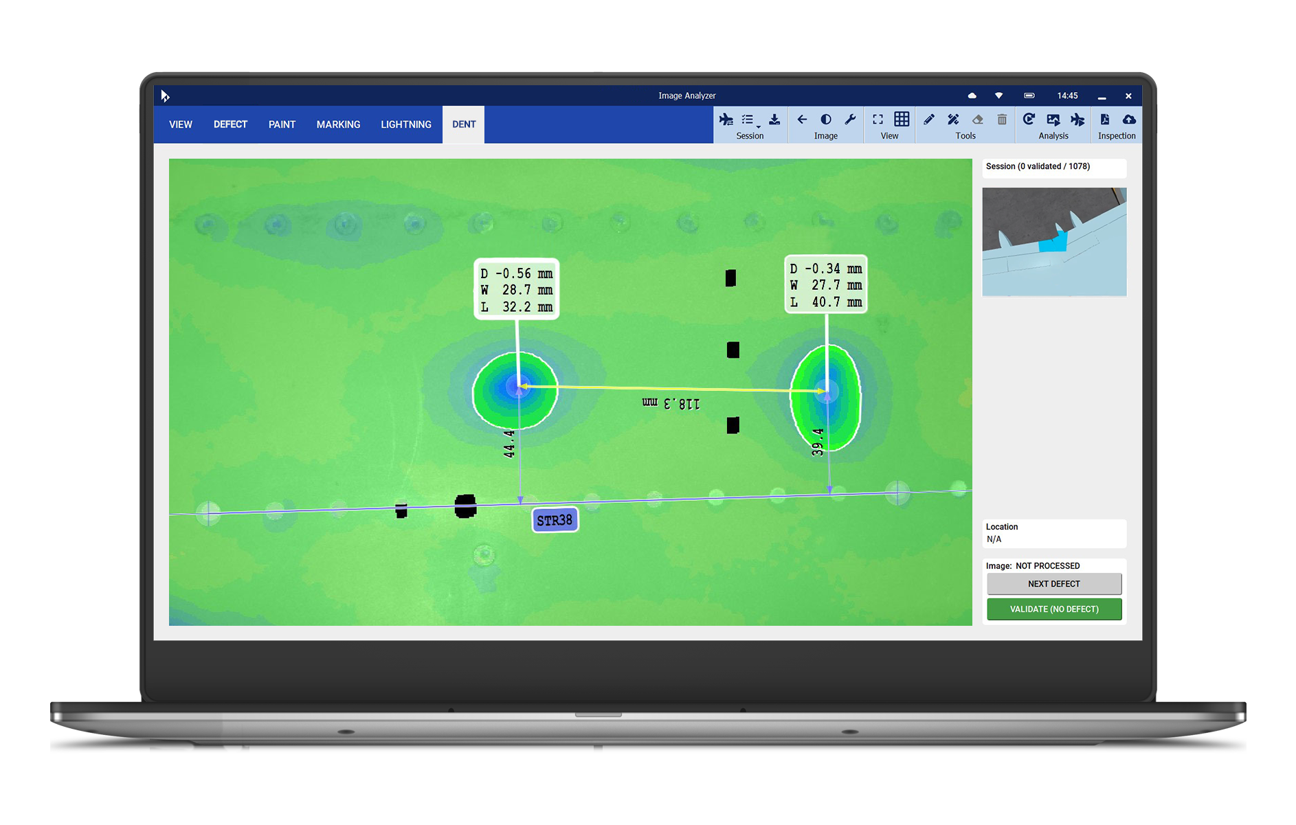 Donecle automated dent detection software