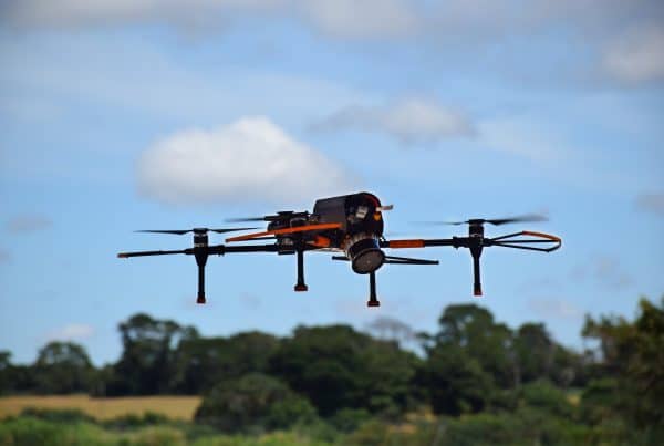 Outdoor flight of an automated drone for aircraft innspection